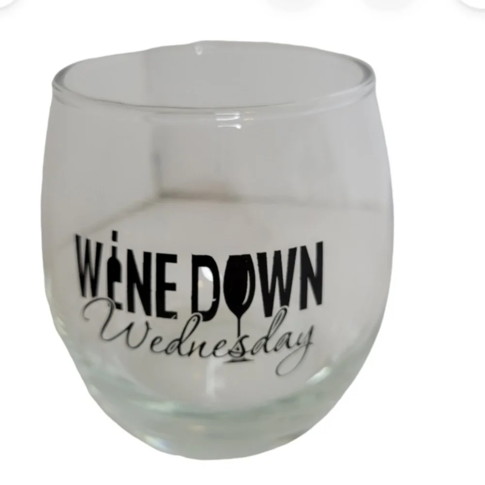Wine Down Wednesday Stemless Wine Glasses Set of 4